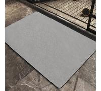 RISVOWO Tapis de Bain AntidéRapant, Salle de Bain Absorbant, 40x60CM Tapis Salle de Bain Diatomite, Doux Tapis Douche SéChage Rapide, Microfibre Tapis Absorbant Vaisselle, Gris