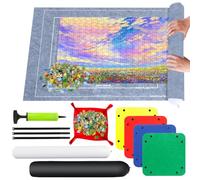 RISVOWO Tapis de Puzzle, Tapis de Puzzle Rouleau Feutre pour 1500 2000 3000 Pièces, Tapis de Rangement pour Puzzle Portable, Rouleau Puzzle, Puzzle Roll Up Mat pour Voyage Sac de Rangement(Gris)
