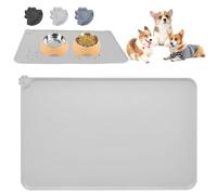 RISVOWO Tapis Gamelle Chien, Tapis de Gamelle en Silicone pour Animaux, Tapis d Alimentation Imperméable Silicone, Tapis Gamelle Chien et Chat, Imperméable et Antidérapant, Noir, 47 X 30 cm