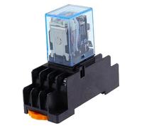 RISWEKFW 1 Set MY4 Small Electromagnetic Relay Power Relay DC12V DC24V AC110V AC220V Coil 4NO 4NC DIN Rail 14 pins + Base Mini Relay(AC,48V)