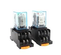 RISWEKFW 1PCS Intermediate Relay HH54P MY4NJ Micro Small Electromagnetic Relay AC/DC 12V 24V AC110V 220V 380V with 14 pins Socket Base PYF14A(AC 220V)