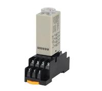 RISWEKFW H3Y-4 Power-on Delay Rotary Knob 1S/5S/10S/30S/60S/3M/5M/10M/30M Timer Time Relay AC/DC 24V 14 Pin with Base PYF14A(Voltage DC 24V,0-30 Minute)