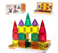Riswistoy Mini Magnetic Tiles 26 Pièces, Construction Magnétique Enfant Jouet Éducatif, Bloc de Construction Magnétique pour Créativité et Jeux Magnetique Enfant à la Maison, à l'École ou en Voyage
