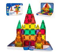 Riswistoy Mini Magnetic Tiles 42 Pièces, Construction Magnétique Enfant Jouet Éducatif, Bloc de Construction Magnétique pour Créativité et Jeux Magnetique Enfant à la Maison, à l'École ou en Voyage