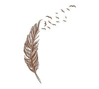 RIsxffp Papier Peint Stickers Muraux, Plume D'oiseau Adhésif Mur Autocollant Étanche Art Mural Decal Maison Chambre Décor Marron