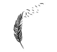 RIsxffp Papier Peint Stickers Muraux, Plume D'oiseau Adhésif Mur Autocollant Étanche Art Mural Decal Maison Chambre Décor Noir