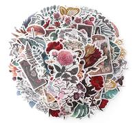 RisyPisy 240pcs Fleurs Autocollants, Couleurs Or Noirs Autocollants en Forme Spéciale, Autocollants de Style Européen pour Bullet Journal, Albums, Ordinateur Portable, Calendriers, Cartes de Voeux