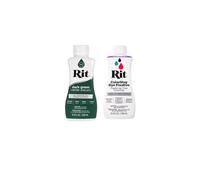 Rit Dye - Teinture liquide pour tissu pour vêtements, décoration et travaux manuels - Vert foncé avec fixateur de couleur - 237 ml