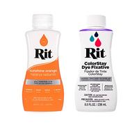 Rit Dye - Teinture liquide pour tissus pour vêtements, décoration et travaux manuels - Orange soleil avec fixateur de couleur - 237 ml