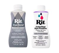 Rit DyeMore Teinture liquide synthétique pour vêtements, décoration et travaux manuels - Gris givré avec fixateur de couleur 200 ml
