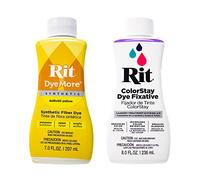 Rit DyeMore Teinture liquide synthétique pour vêtements, décoration et travaux manuels - Jaune jonquille avec fixateur de couleur 200 ml