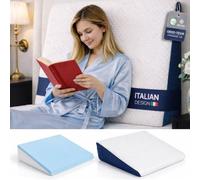 Ritalia Coussin Anti Reflux 65x60x20 cm avec Mousse Mémoire pour Lit Rehausseur Matelas Adulte Coussin de Lectur & Dossier de Lit Triangulaire