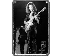 Ritchie Blackmore Deep Purple 1974 Album photo de musique de style vintage - Affiche rétro en métal pour bar, cave, café, bureau, maison, décoration murale, cadeau 30,5 x 20,3 cm
