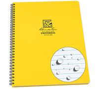 Rite in the Rain Bloc-notes en papier imperméable avec couverture Polydura Jaune 84 pages 42 feuilles Reliure spirale Règle impériale 81 x 11 pouces