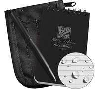 Rite in the Rain Kit carnet à spirales résistant aux intempéries 7,6 x 12,7 cm : couverture en tissu Cordura noir, carnet noir 7,6 x 12,7 cm et stylo résistant aux intempéries