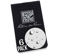 Rite in the Rain OTG771L Lot de 6 cahiers à rabat avec couverture noire, pages vierges, 2 x 8,6 cm