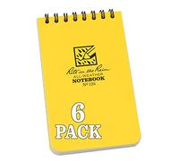 Rite in the Rain The Rain 135L6 Lot de 6 blocs spiralés résistants aux intempéries Couverture jaune 8 x 13 cm Motif universel