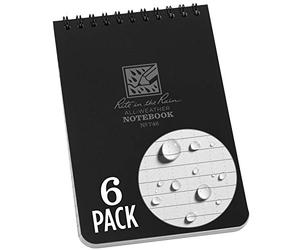 Rite in the Rain Universal Pocket Top spirale ordinateur portable - Vert/Vert, 7,6 x 12,7 cm 6 Pack Noir