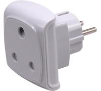 RiteAV Adaptateur de voyage Afrique du Sud 3 broches type M mâle vers Schuko 16 A 250 V Blanc