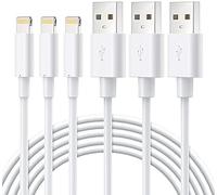 RiteAV - Lot de 3 câbles USB A vers Lightning de 1 m - Blanc - Pour 14/13/12/11/Pro/Pro max/Mini/Xs/Xr/Max/X/8/7/6/6s/Plus/SE/Mini