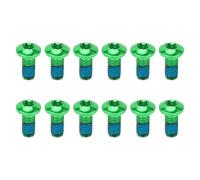 RiToEasysports 12 Pièces Vis de Disque de Frein de Vélo en Acier Allié M5x10mm Boulons de Rotor de Frein à Disque de Vélo pour Vélos de Montagne Vélos de Route(Vert)