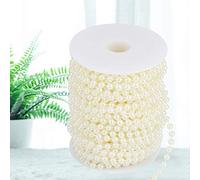 RiToEasysports 25 M/Perles à Rouleaux en Bricolaje Mariage de Mariage Mort 6 Mm Corde de Abmit Brillante (Beige)