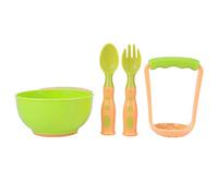 RiToEasysports 4pcs Baby Food Pâteau, Baby Food Grinder Bow Bowl Nourning Mash Serv Serred Selt pour Les Nouveau-nés Nourrissons (Style de Couleur Mixte Orange et Vert)