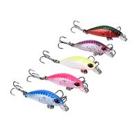 RiToEasysports 5 pièces leurres de pêche artificiels, Mini Minnow leurres de gabarit réalistes leurres de pêche d'appât Dur Accessoire de pêche au Poisson Appât