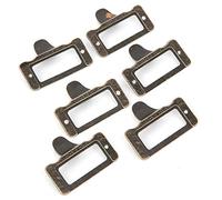 RiToEasysports 6 Pièces Vintage en Alliage de Zinc Anneau Porte-carte de Visite Supports de Montage D'armoire avec Vis Installation Facile Porte-étiquettes Marron pour Boîtes D'armoire