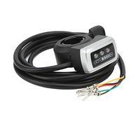 RiToEasysports Accélérateur au Pouce, Accélérateur au Pouce ABS à 6 Fils avec Interrupteur Marche/arrêt et Indicateur de Batterie, Ouverture de 22 Mm, Câble de 1600 Mm, Contrôle de Vitesse pour Vélo