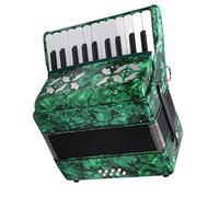 RiToEasysports Accordéon Professionnel, 22 Touches, 8 Basses avec Sangles Réglables, Corps en érable ABS pour Débutants, Étudiants, Performance de Scène Domestique (GREEN)