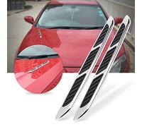 RiToEasysports Ajustement du Flux D'air de Capuche Universel de la Voiture pour Couvercle de Ventilation Grille de Garniture Décorative, Conception Chic en Chromée, Ensemble de 2 Pcs, Installation