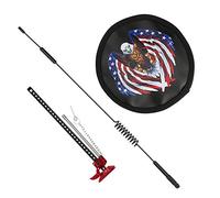 RiToEasysports Antenne Décorative en Métal 1/10, Housse de Pneu de Secours en Cuir avec Cric Réglable en Hauteur, pour Voitures RC Crawler SCX10 CC01 D90 D110 TF2