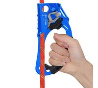 RiToEasysports Ascendeur d'escalade Descendeur Poignée en Caoutchouc en Alliage D'aluminium Came en Acier Inoxydable Installation à Une Main Ascendeur d'escalade pour L'alpinisme