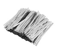 RiToEasysports Attaches Torsadées en Argent Pet, 3200 Pièces, 10cm, pour Scellage de Sacs de Bonbons, Fête de Mariage, Gâteau de Boulangerie (Silver)