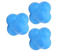 RiToEasysports Balle de Réaction 3 Pièces, Balle de Réaction de Rebond Hexagonale TPR Coordination de Réflexe d'exercice D'entraînement de Remise en Forme Sportive(Bleu