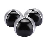 RiToEasysports Balles de jonglage Thud Argent Noir PU Cuir Doux Balles de jonglage faciles pour Enfants et Adultes Lot de 3 Autres Articles De Sport De Balle