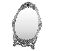 RiToEasysports Bureau Rétro Vintage Make -Up Mirror Elegant Pearl Cante Clear Image Zinklegung Material pour la Poitrine des Tiroirs (Ancien Miroir en étain)
