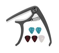 RiToEasysports Capodastre de Guitare, Libère Rapidement des Accessoires de Guitare avec 5 Médiators pour Guitares électriques Acoustiques Banjo Mandoline Ukulélé (BLACK)