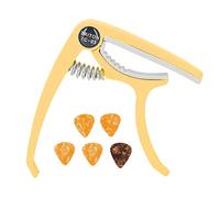 RiToEasysports Capodastre de Guitare, Libère Rapidement des Accessoires de Guitare avec 5 Médiators pour Guitares électriques Acoustiques Banjo Mandoline Ukulélé (YELLOW)