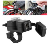 RiToEasysports Chargeur de Moto, Chargeur de Guidon Double USB étanche ABS 12 V à 24 V 5 1 A 2,1 A, 2 Options de Montage pour Vélo, Scooter, Véhicule électrique, Chargement de Téléphone (12-24V)