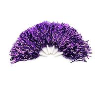 RiToEasysports Cheerleading Pom Poms, 6Pcs Feuille Métallique Pom Poms Adorable Cheerleader Pompoms Main Fleurs Arty Danse Accessoire Sport Pompons Cheer (Violet)