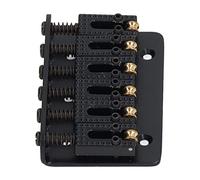 RiToEasysports Chevalet de Guitare électrique, Pont Fixe en Métal Brillant pour Guitare à 6 Cordes avec Intonation et Niveau D'aigus Réglables, Installation Facile pour les Musiciens, Fer-cuivre