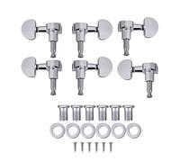 RiToEasysports Chevilles D'accordage de Guitare, Accordeurs de Verrouillage, Têtes de Machines en Alliage de Zinc Argentées avec Vis, Bagues, Embouts, pour Trous de Chevilles de 1 à 1,3 Cm