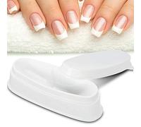 RiToEasysports Coquille de Poudre de Plongée à Ongles Blanc avec une Base Non Glissée pour une Manucure Simple, un Récipient à Ongles Ovale et Rond en Matériau ABS