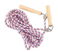RiToEasysports Corde à Sauter de Groupe, Corde à Sauter en Coton avec Manche en Bois pour Jeux D'équipe Double Néerlandais, de Couleur Rouge et Bleue, Plusieurs Options de Longueur 5 M 7 (Rouge et