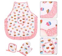 RiToEasysports Costume de Chef pour Enfants, Tablier et Chapeau (Ensemble | Kit de Jeu de Rôle de Pâtisserie avec de Four, Fouet, Rouleau à Pâtisserie, 4 Emporte-pièces, Torchon Lavable, Jeu