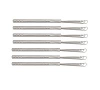 RiToEasysports Cuillère Auriculaire en Acier Inoxydable 7 Pièces avec 3 Anneaux, Nettoyant Auriculaire Facile à Utiliser et à Nettoyer pour Adultes, Nettoyage Pratique des Oreilles