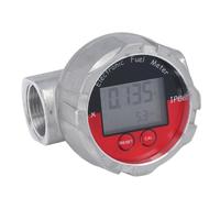 RiToEasysports Débitmètre Numérique à de 1 Pouce avec écran LCD pour Eau, Carburant, Boîtier en Alliage d'aluminium avec une Précision de ± 1%, Débit de 10 à 100 L/MIN pour une Utilisation