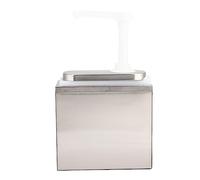 RiToEasysports Distributeur de Sauce de Cuisine, Pompe à Condiments en Acier Inoxydable, pour la Maison, le Restaurant, L'hôtel, 1L, Base Blanche, Magasin de thé au Lait (1L avec base)
